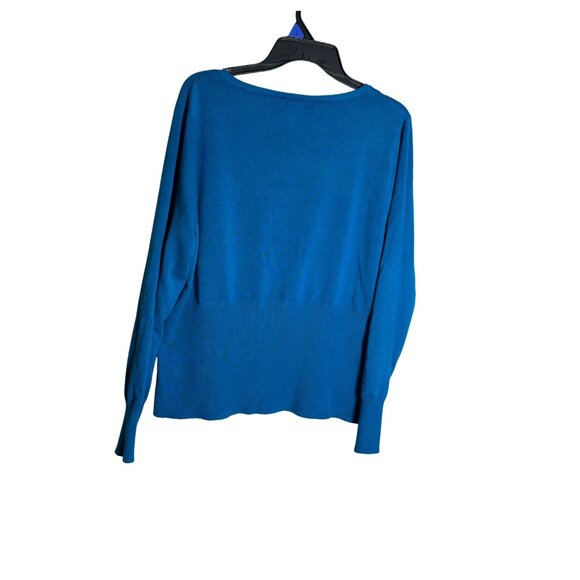 Say What? Women’s 3X Blue Button Front Cardigan Sweater Long Sleeve V-Neck Pocke - Picture 2 of 5